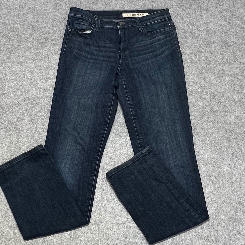 DKNY Jeans Dark Wash Straight Leg Stretch Denim Blue Jeans Womens Size‎ 4x30